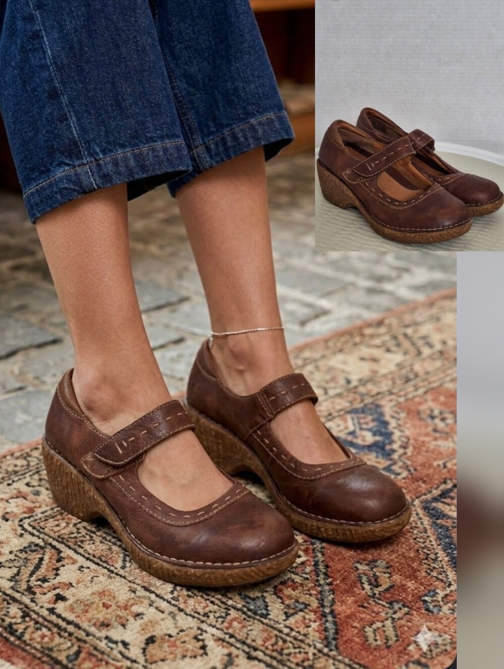 💙Clarks Artisan Brown Leather Mary Jane Shoes🤍size 6M